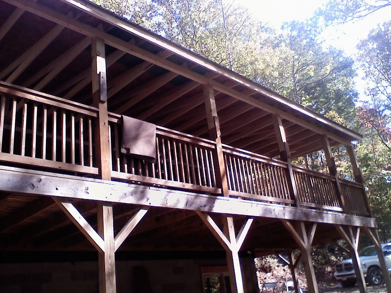 Timber framing under a new elevated porch and deck — Roof Leak Repair in Potlatch by Roofing Brothers